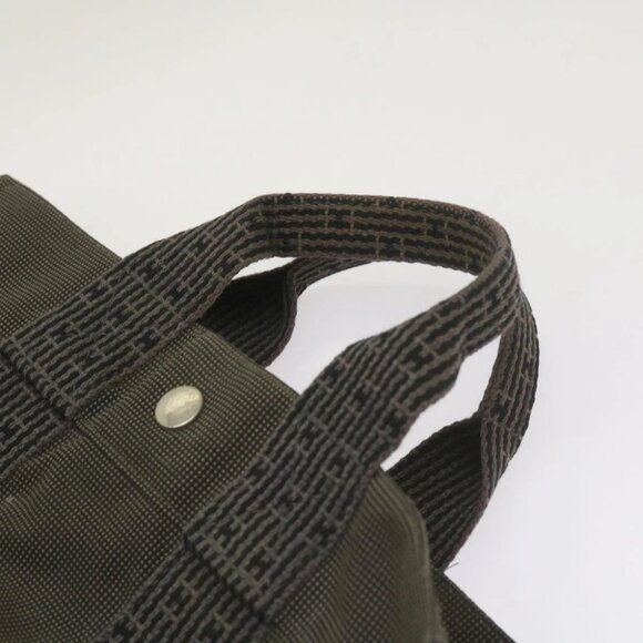 HERMES Her Line PM Tote Bag Canvas Gray Auth 68679 - Picture 10 of 15
